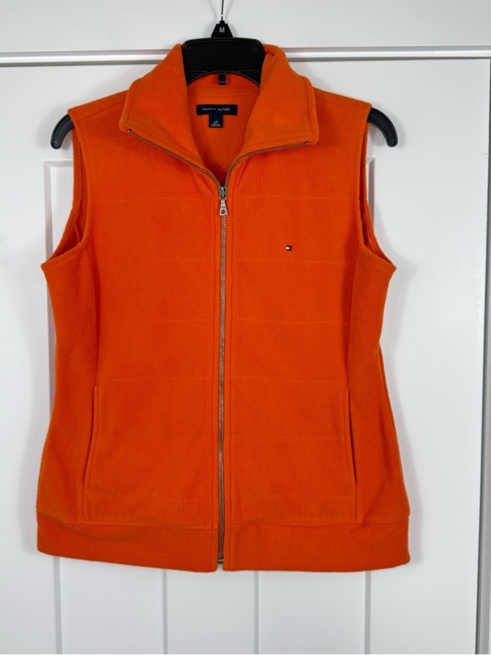 Tommy Hilfiger Fleece Full Zip Vest Orange Women’s Size Small